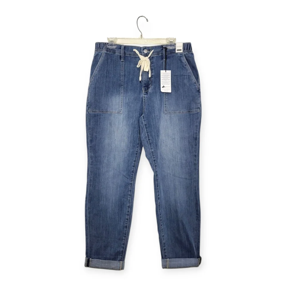 JUDY BLUE High Waist Drawstring Denim Jeans Joggers Medium Blue Size 13/31 - Picture 3 of 7